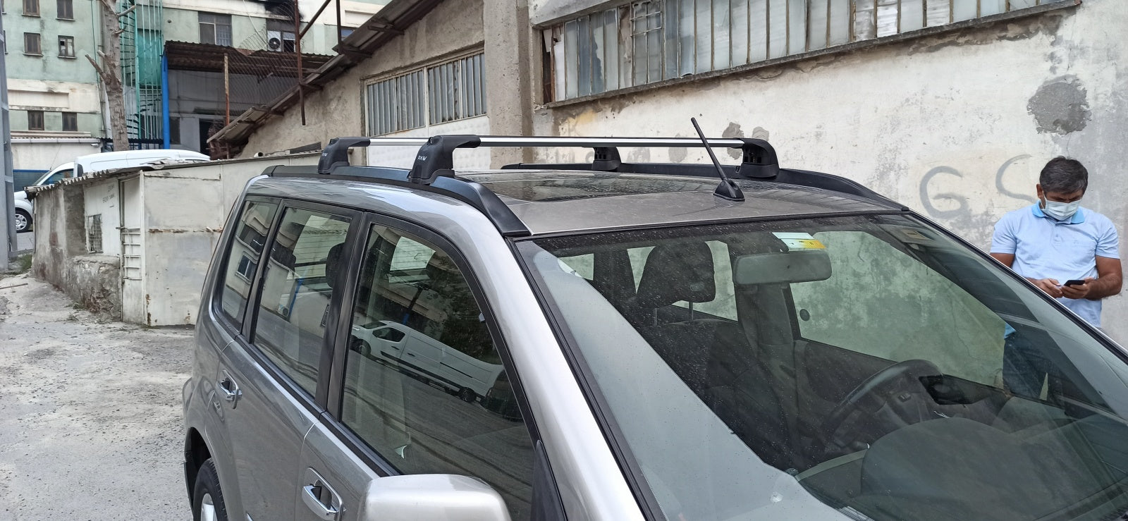 For Nissan X-Trail T31 Roof Rack Cross Bars Metal Bracket Flush Rail Alu Black 2007-14