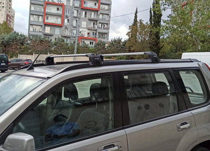 Nissan X-Trail T31 Roof Racks Cross Bars Rails Top Carrier Black 2PCS (2001-2014)
