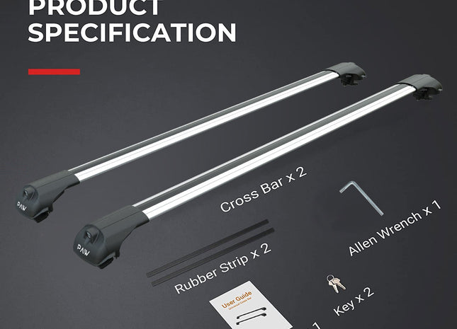 Citroen C5 Aircross 2018-2025 Roof Rack Cross Bars Raised Rail Silver