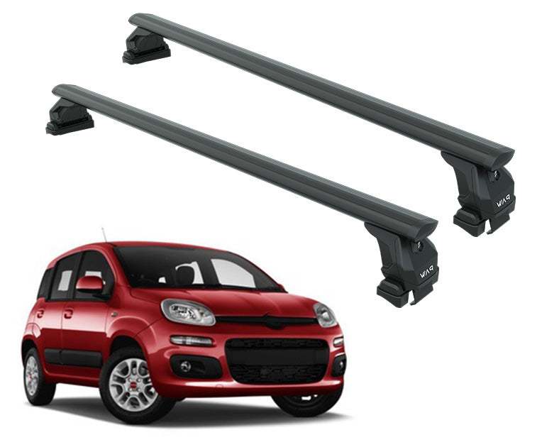 For Fitting Roof Racks, Roof Boxes or Roof Bike Racks Compatible with Fiat Panda 319 Black 2012- Onwards