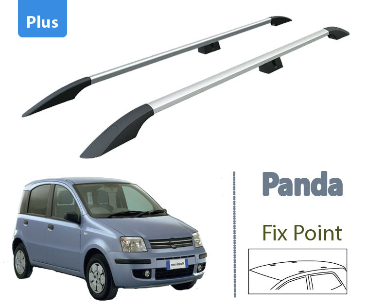 For Fitting Roof Racks, Roof Boxes or Roof Bike Racks Compatible with Fiat Panda 169 Silver 2003-2012