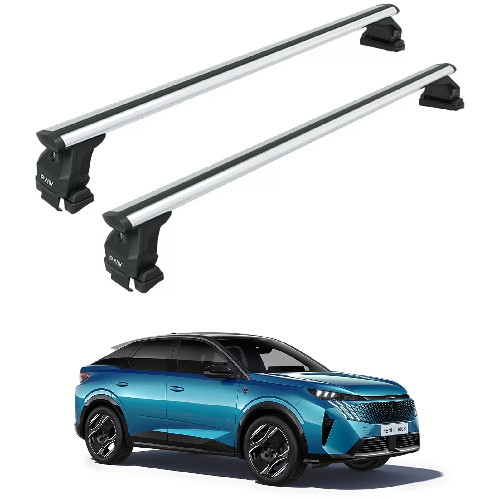 For Peugeot 3008 2024- Up Roof Rack Cross Bars Normal Roof Alu Silver