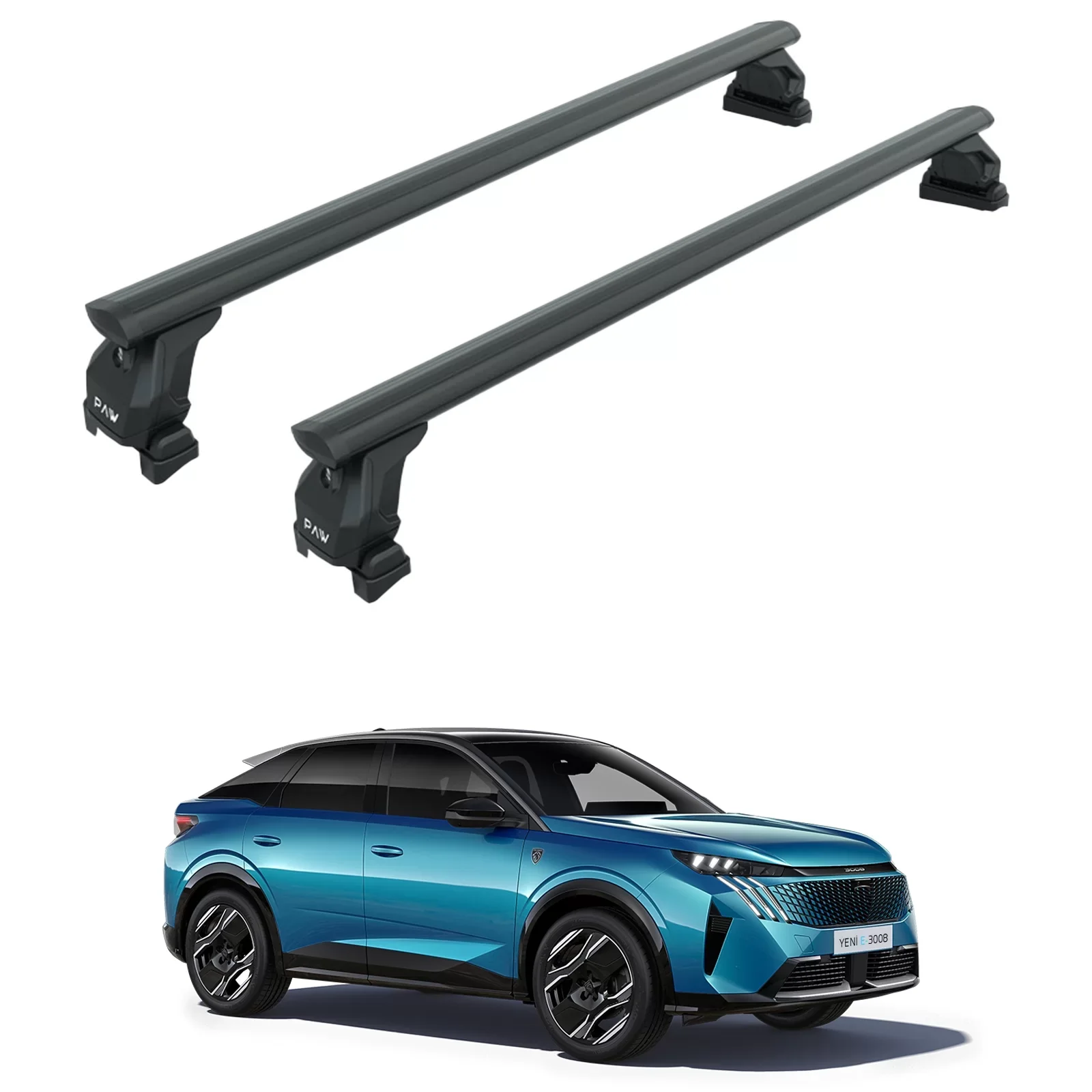 For Peugeot 3008 2024- Up Roof Rack Cross Bars Normal Roof Black