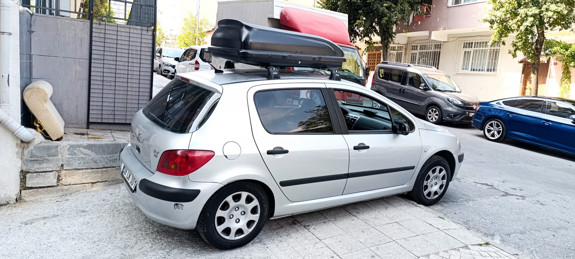 For Peugeot 307 Roof Rack System Carrier Cross Bars Aluminum Black 2002-2008