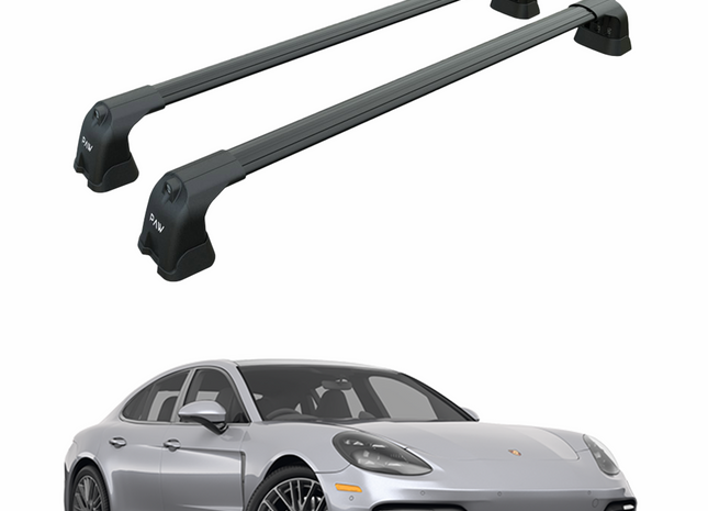 For Porsche Panamera 2009-2016 Roof Rack Cross Bars Fix Point Alu Black