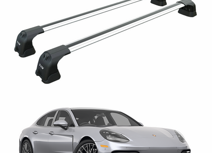 For Porsche Panamera 2009-2016 Roof Rack Cross Bars Fix Point Alu Silver
