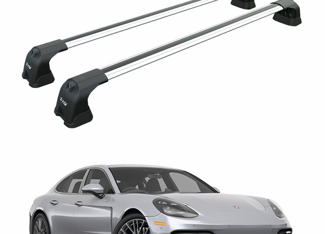 For Porsche Panamera 2009-2016 Roof Rack Cross Bars Fix Point Alu Silver