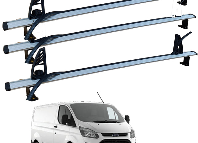 For Ford Transit Custom Roof Racks Cross Bars Carrier Alu 2013-2023 3 Qty Silver