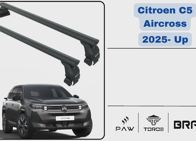 For Citroen C5 Aircross (2025- Up) Roof Rack System Cross Bars - Aluminum Lockable - Black