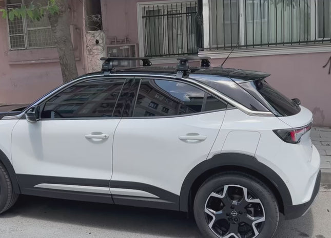 Compatible with Vauxhall Mokka vehicle Normal Roof Rack Cross Bars Spacial Series Pro 4 Silver Color 2020- Up