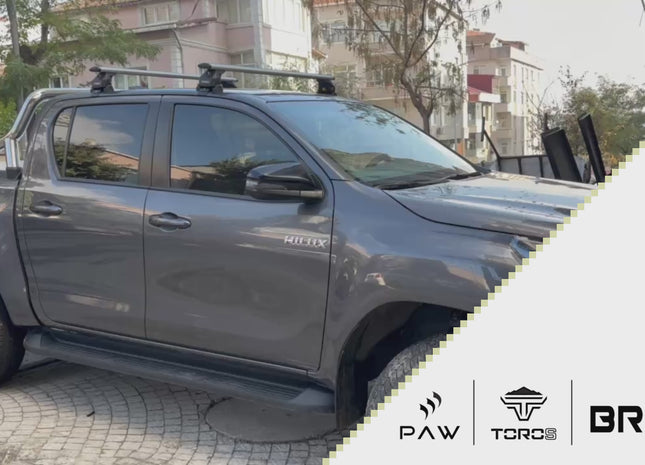 For Toyota Hilux Mk9 (2021-2025) Normal Roof Rack Cross Bars, Black