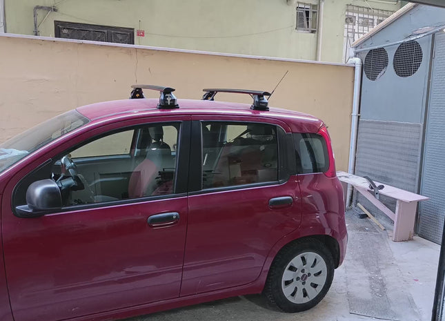 For Fitting Roof Racks, Roof Boxes or Roof Bike Racks Compatible with Fiat Panda 319 Black 2012- Onwards