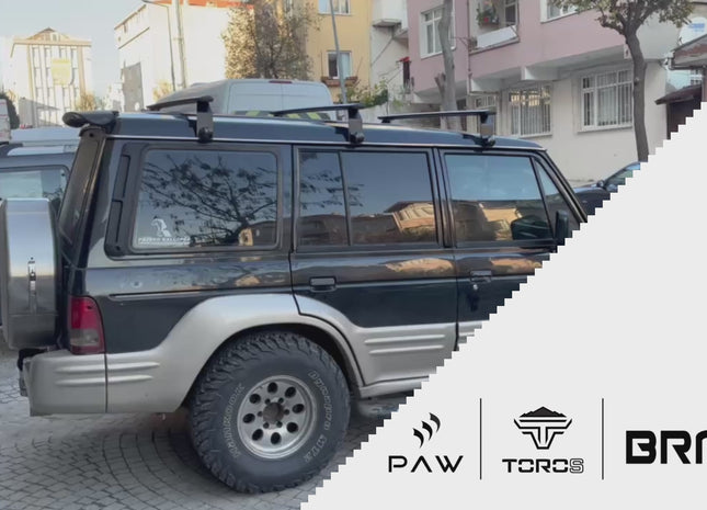 For Hyundai Galloper (1997-2003) Roof Rack Cross Bars Aluminum Rain Gutter, Black