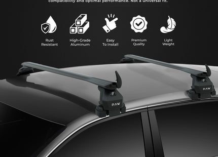 For Volvo S40 2003-2012 Roof Rack Cross Bar Fix Point Roof Black
