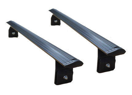 For Chevrolet Express Van 2000-Up Roof Rack Cross Bars Metal Bracket Rain Gutter Alu Black