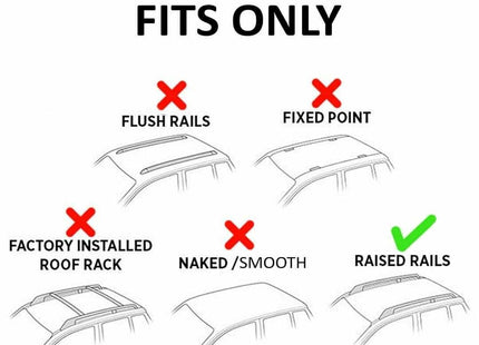 For Mercedes GLE/MLE (W163) 1997-05 Roof Rack Cross Bars Raised Rail Alu Silver