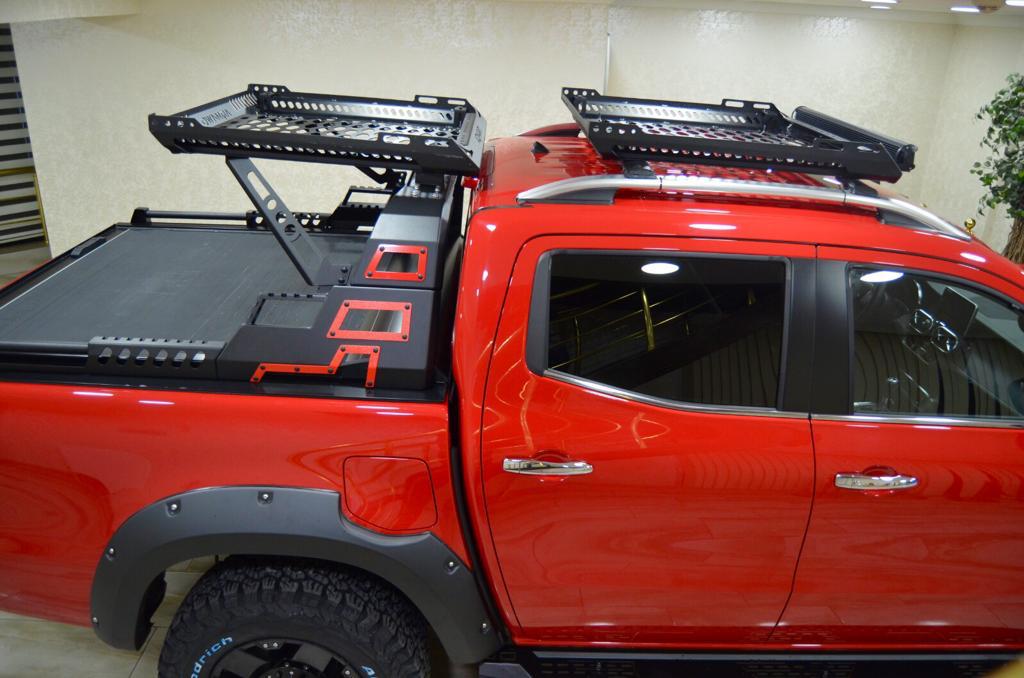 For Mercedes Benz X Double Cab. 2018-Up Roof Rack Cross Bars Metal Bracket Raised Rail Alu Black