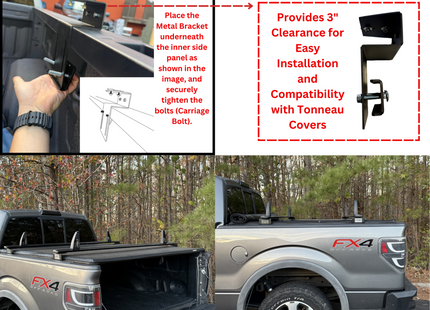 BR1 Silver Trunk Bed Carrier Roof Racks for Toyota Hilux 2021-Up