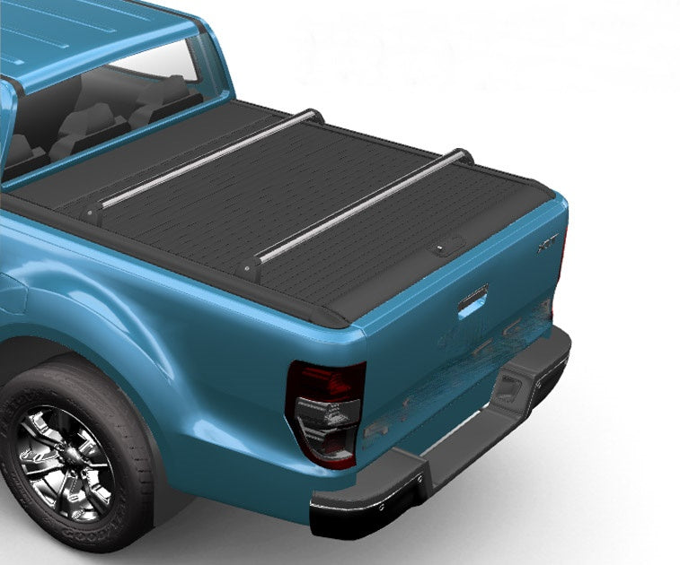 For Ford Ranger Raptor Aluminium Bed Rack Cross Bar, Metal Bracket, Lockable, Silver 2022- Up