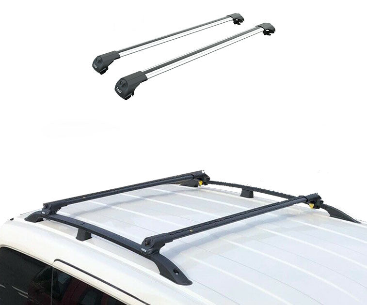 For Ford Transit Connect L2 LWB Aluminum Roof Rails + Cross Bars Full Set 2024- Up Silver