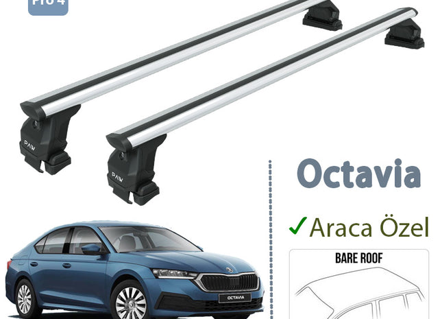 For Skoda Octavia Roof Rack System Aluminium Cross Bar Silver 2021- Up