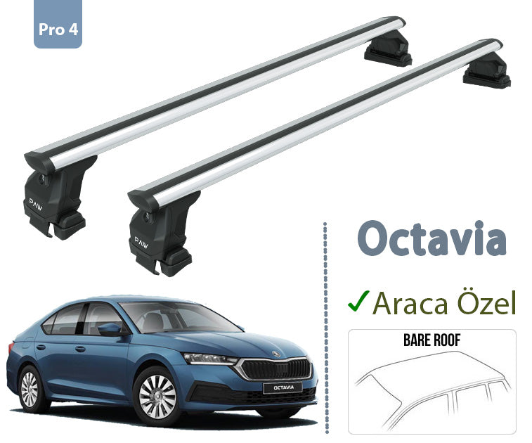 For Skoda Octavia Roof Rack System Aluminium Cross Bar Silver 2021- Up