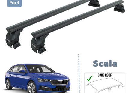 For Skoda Scala Roof Rack System Carrier Cross Bars Aluminum Lockable High Quality of Metal Bracket Black 2019-Up