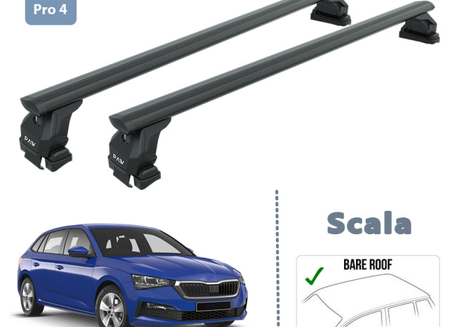 For Skoda Scala Roof Rack System Carrier Cross Bars Aluminum Lockable High Quality of Metal Bracket Black 2019-Up