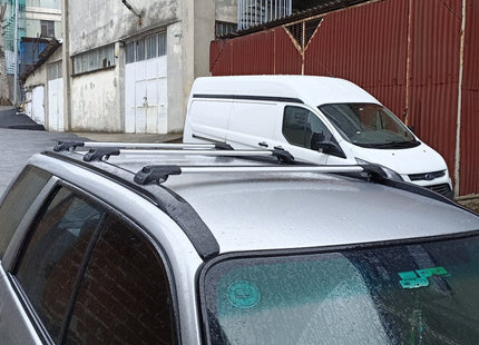 For Subaru Outback Wagon B13 Roof Rack Cross Bars Raised Rail Alu Black 2003-2009