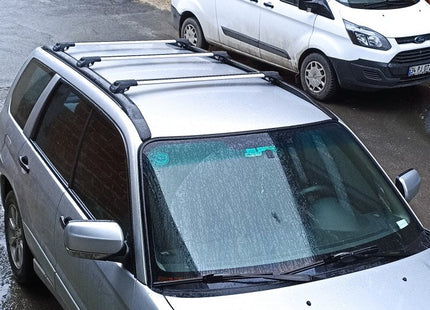 For Subaru Outback Wagon B13 Roof Rack Cross Bars Raised Rail Alu Black 2003-2009