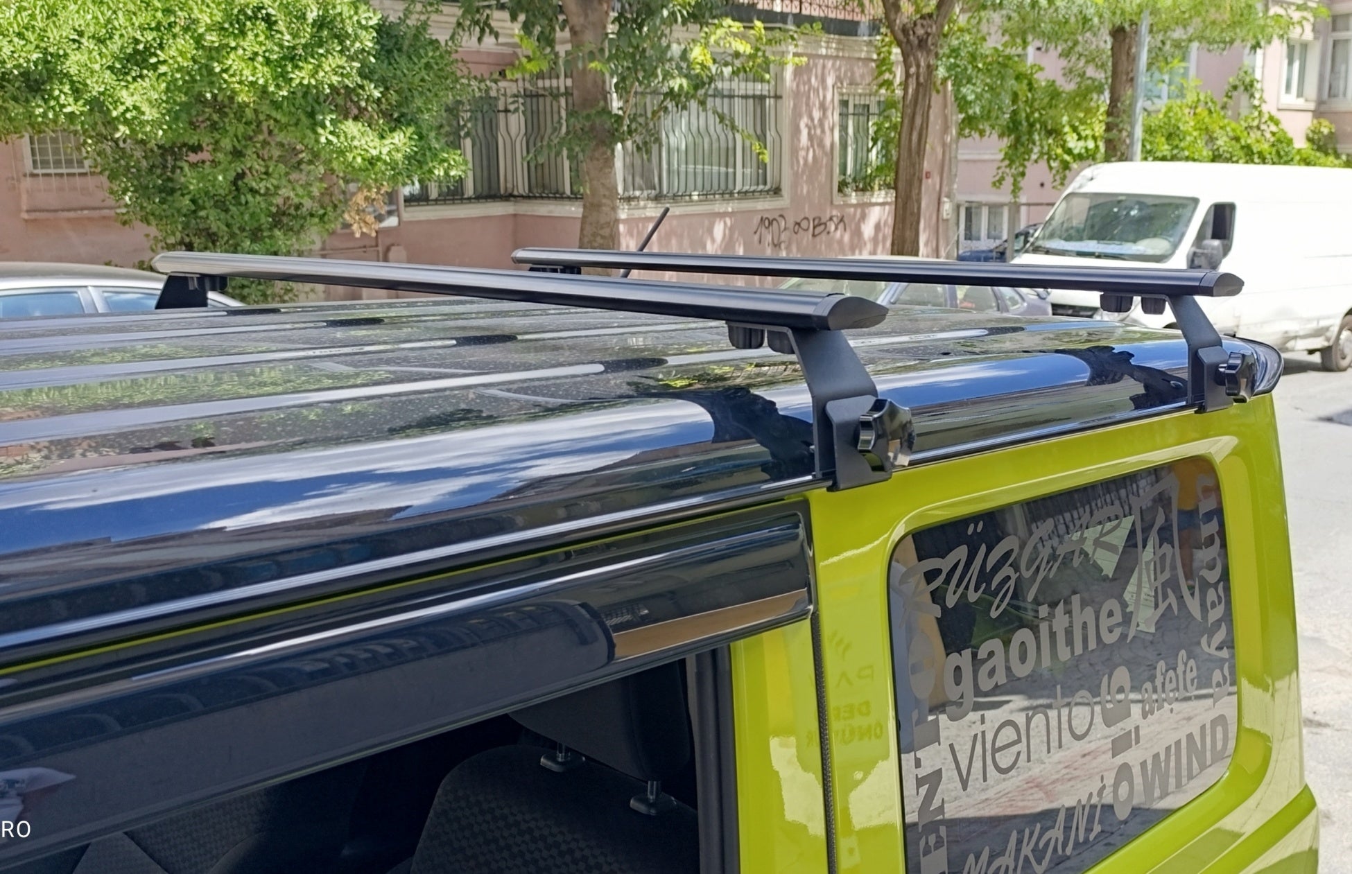 Black Roof Rack Cross Bars Aluminum Rain Gutter For Hyundai Galloper 1997-2003
