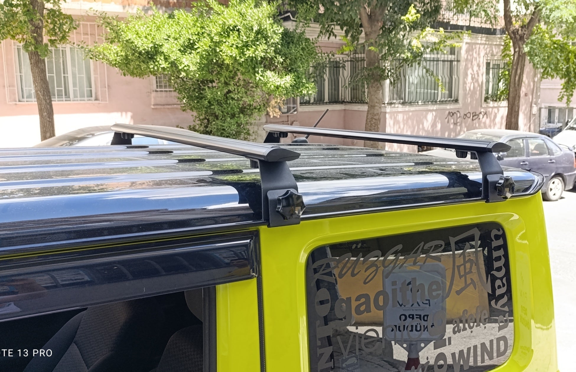 Black Roof Rack Cross Bars Aluminum Rain Gutter For Hyundai Galloper 1997-2003