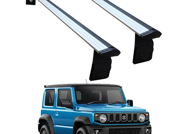 For Suzuki Jimny Rain Gutter Roof Rack Cross Bars Metal Bracket Rain Gutters Alu Silver 2018-Up