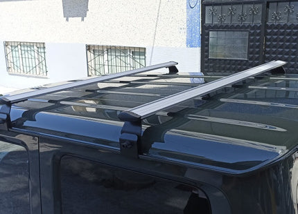 For Chevrolet Express Van 2000-Up Roof Rack Cross Bars Metal Bracket Rain Gutter Alu Black