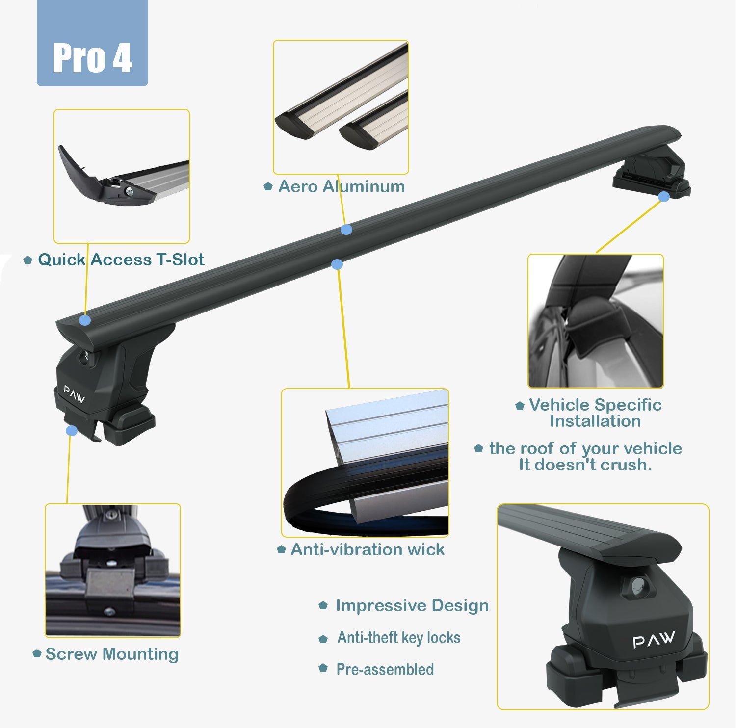 For Skoda Octavia A7 Roof Rack System Aluminium Cross Bar Silver 2013-2020