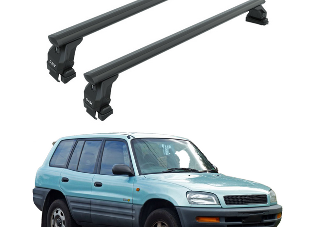 For Toyota Rav 4 1994-2006 Roof Rack Cross Bars Fix Point Pro 6 Alu Black