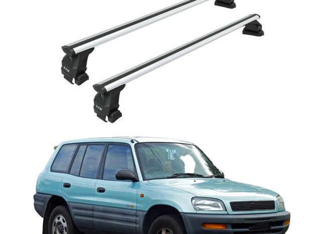 For Toyota Rav 4 1994-2006 Roof Rack Cross Bars Fix Point Pro 6 Alu Silver