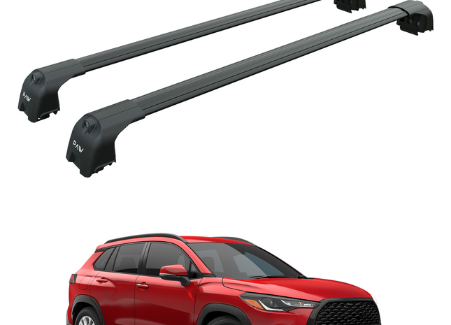 For Toyota Corolla Cross 2022-2025 Roof Rack Cross Bars Flush Rail Alu Black