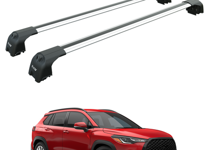 For Toyota Corolla Cross 2022-2025 Roof Rack Cross Bars Flush Rail Alu Silver