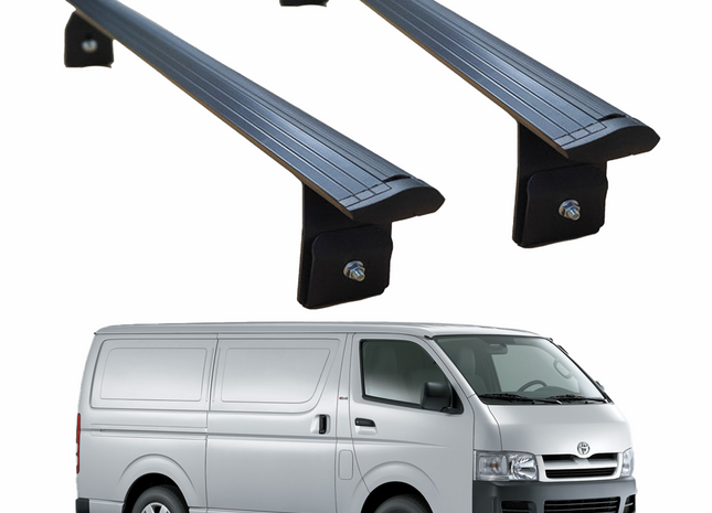 Black Roof Rack Carrier Cross Bars Aluminum For Toyota Hiace H200 2004-2019