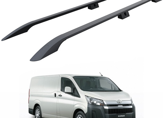 For Toyota Hiace H300 Roof Side Rails Ultimate Style Alu Black 2019-Up