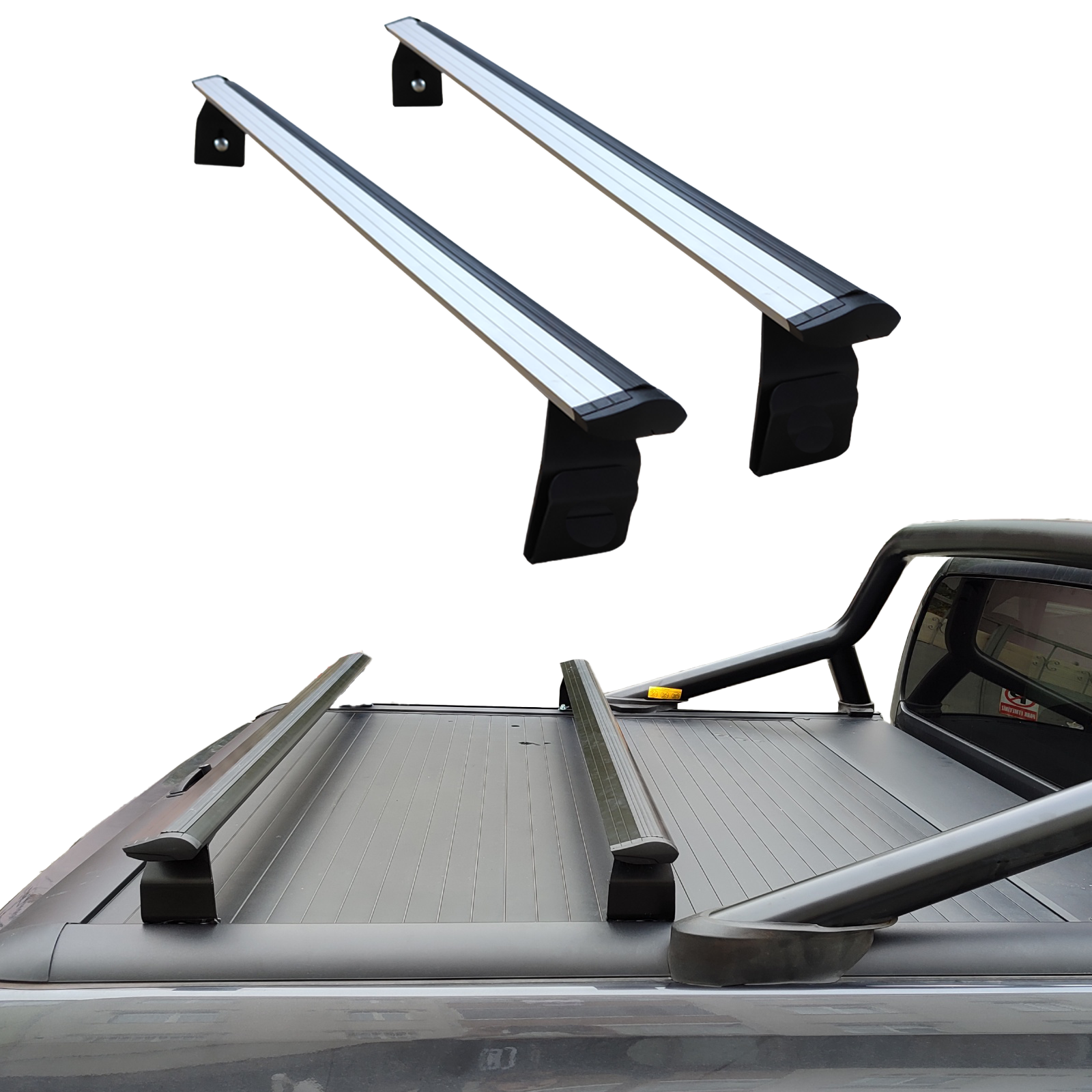 For Toyota Hilux 2015-2025 Bed Rack Cross Bar Roof Rack Alu Silver
