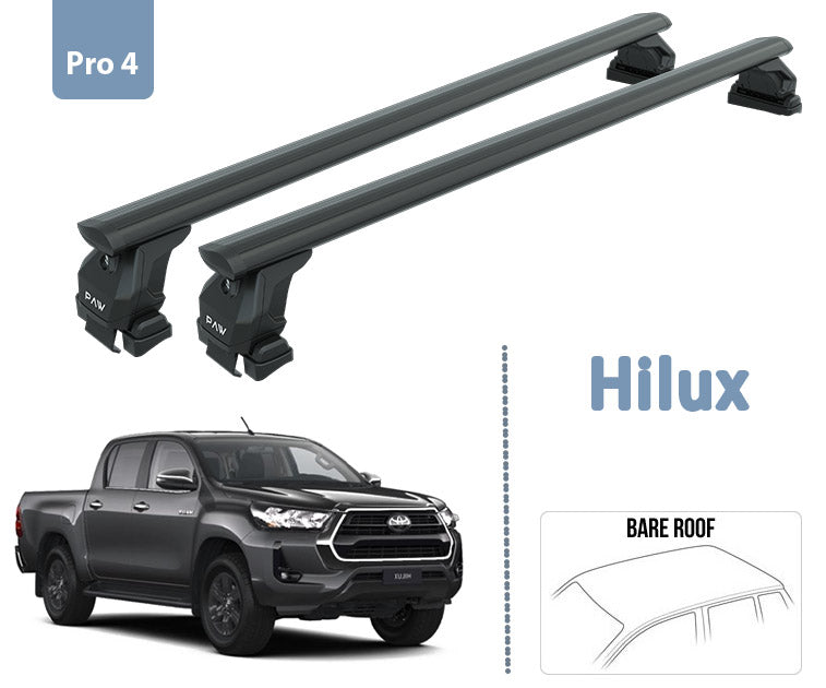 Toyota Hilux Mk9 Normal Roof Rack Cross Bars Spacial Series Silver Series 2021- Up