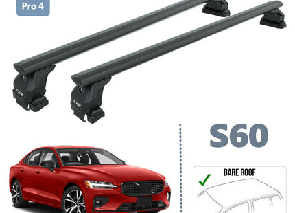 For Volvo S60 Sedan Roof Rack Cross Bar Normal Roof Alu Black 2019- Up