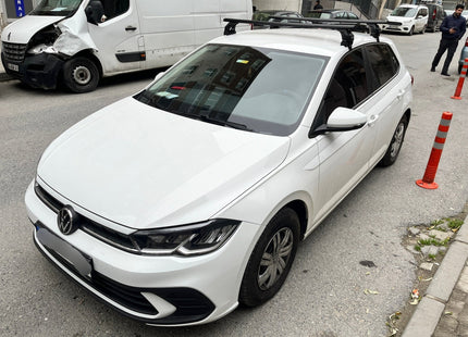 For Volkswagen Polo 5D 2014-2018 Roof Rack Cross Bar Metal Bracket Normal Roof Alu Silver