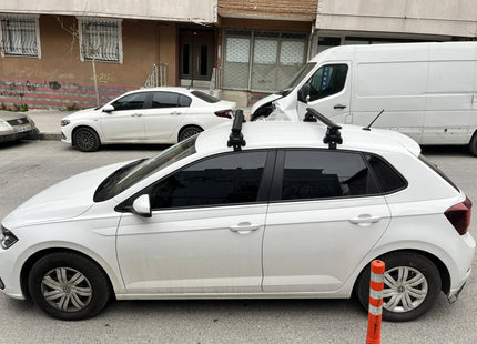 For Volkswagen Polo 5D 2014-2018 Roof Rack Cross Bar Metal Bracket Normal Roof Alu Silver