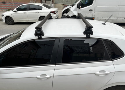 For Volkswagen Polo 5D 2009-2014 Roof Rack Cross Bar Metal Bracket Normal Roof Alu Black