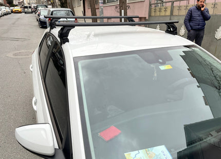 For Volkswagen Polo 5D 2018-Up Roof Rack Cross Bar Metal Bracket Normal Roof Alu Black