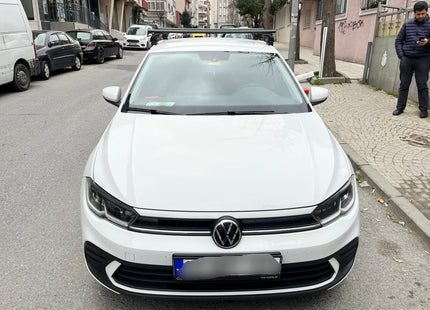 For Volkswagen Polo 5D 2018-Up Roof Rack Cross Bar Metal Bracket Normal Roof Alu Black