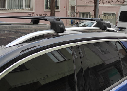 For Volkswagen Taigo 2021--> Roof Rack System, Aluminium Cross Bar, Metal Bracket,Raised Rail, Silver
